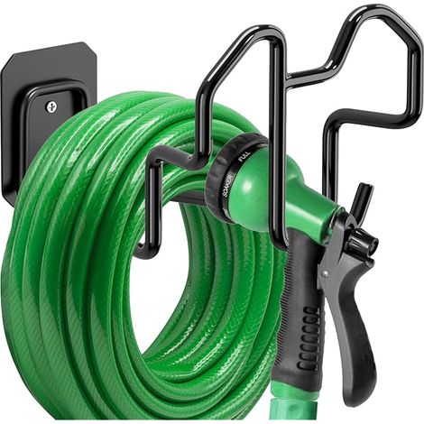 Support de tuyau d'arrosage, porte-tuyau mural pour tuyau d'eau, rallonges électriques, tuyau de compresseur d'air, robuste et résistant à la rouille (1/5)