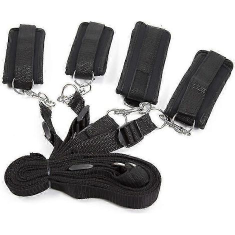 Ensemble de menottes en cuir souple avec sangles réglables pour les mains, les poignets et les chevilles, ceinture d'exercices de fitness, 2182 (1/5)