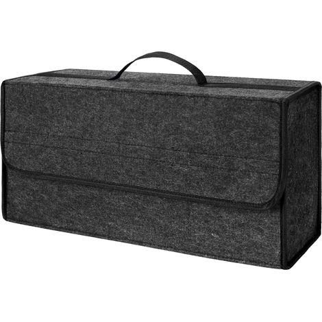 1 Sac De Coffre Voiture En Feutre, Pliable Avec Antidérapant, Rangement Outils Et Courses, Gris (1/5)