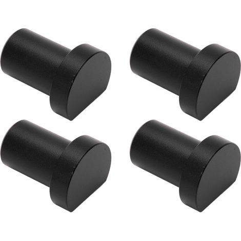 Lot de 4 butées d'établi de 19 mm de diamètre, en alliage d'aluminium haute résistance, pour le travail du bois, avec tenon noir.