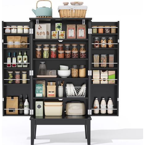 Meuble de cuisine 120X59X30cm, armoire, buffet, meuble de rangement spacieux à 2 portes avec étagère de porte, style vintage – adapté à la cuisine, à la salle à manger, au salon et au couloir (1/5)