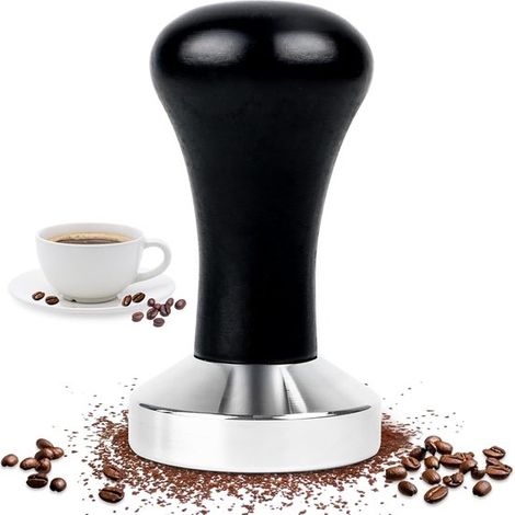 Tasseur à café en acier inoxydable - Indispensable pour barista - Idéal pour la maison, les cafés, les cuisines, les cantines, les boutiques, les restaurants et les bars - 9 x 5 cm - Noir (1/5)
