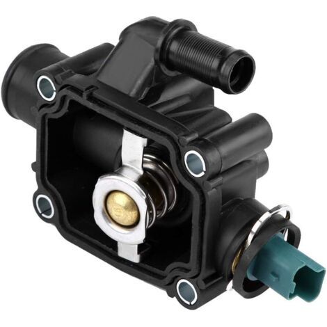Boîtier de thermostat de liquide de refroidissement moteur, pièce de rechange haute performance et durable pour modèles 206, 207, 307, 308, 1007, métal et plastique, noir (1/4)