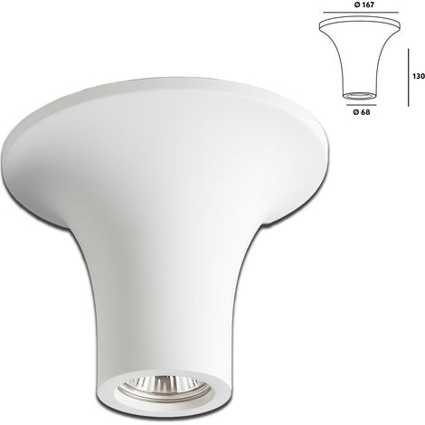 STOCK Portafaretto In Gesso Ceramico Cono 167x130x68mm 40W GU10 IP20