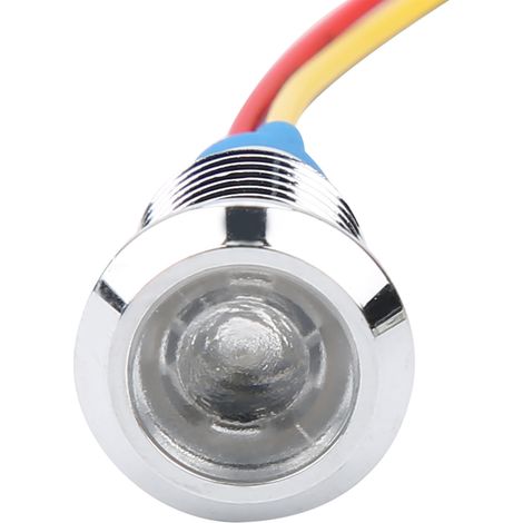 Quatre ensembles vendus ensemble, voyants/clignotants LED bicolores étanches en métal de 10 mm, rouge et jaune 12-24 V. (1/5)