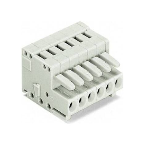 [NEUWERTIG] B-Ware Wago Buchsengehäuse Kabel Steckverbinder Federleiste Lichtgrau 6pol 100 Stück (1/2)