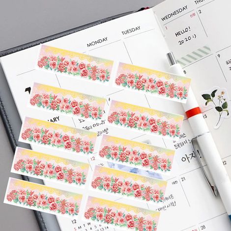 Dekorative Haustieraufkleber „Ein schöner Tag“ – Romantische Spitzenserie – DIY-Spitzennotizbuch – 10 Blätter mit wunderschönen Rosen (1/4)