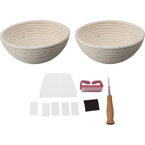 Panier à pain en rotin avec toile de levage pour boulangerie, kit fermentation pâte 20 et 22 cm (1/5)
