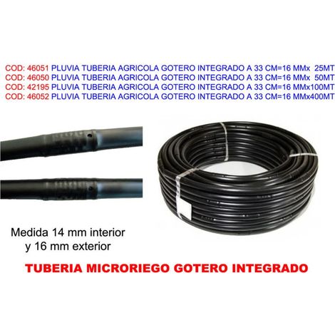 Perforiertes Bewässerungsrohr mit Tropfer 2 l/h 33 cm 16 mm x 100 m