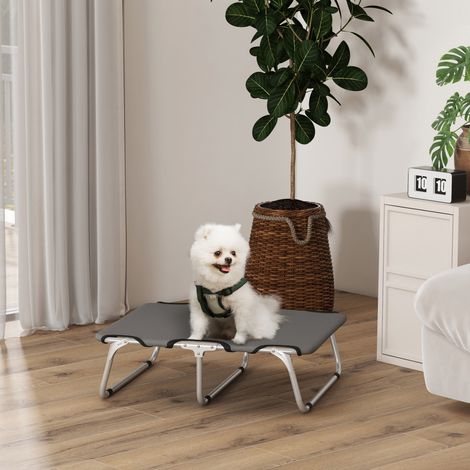 Cama plegable para perros, resistente y cómoda, soporta hasta 10 kg, 71 x 58 x 20 cm, color gris. (1/5)