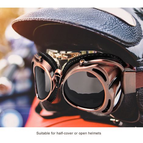 Lunettes de protection moto anti-vent et anti-poussière, forme Arc (Gris bronze) (1/5)