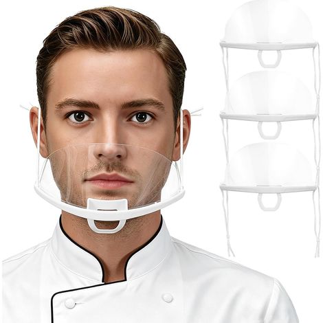 10 Pièces Protection Anti-crachat en Plastique Pe Cuisine et Barbecue, Écran Facial Transparent pour Chefs et Restauration (1/5)