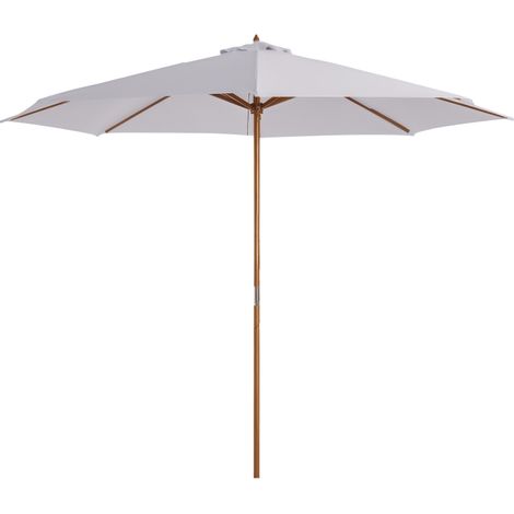 Sombrilla Terraza Exterior Ø300 cm con Techo Ventilado y Poste Desmontable de Madera para Terraza Patio Blanco (1/5)