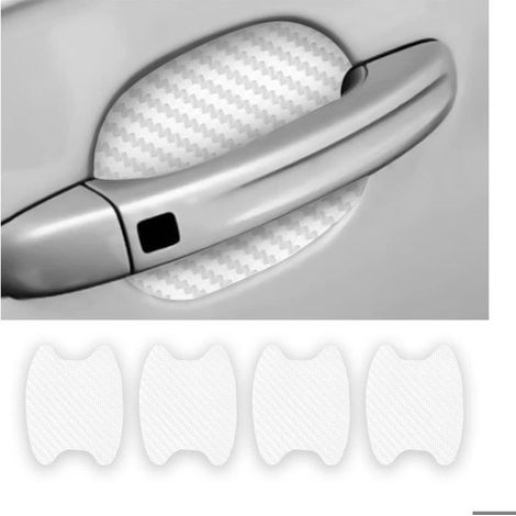 4PCS Autocollants Voiture Extérieur, Film de Protection Universel en Fibre de Carbone Anti-Rayures pour Poigné Porte Voiture (1/5)