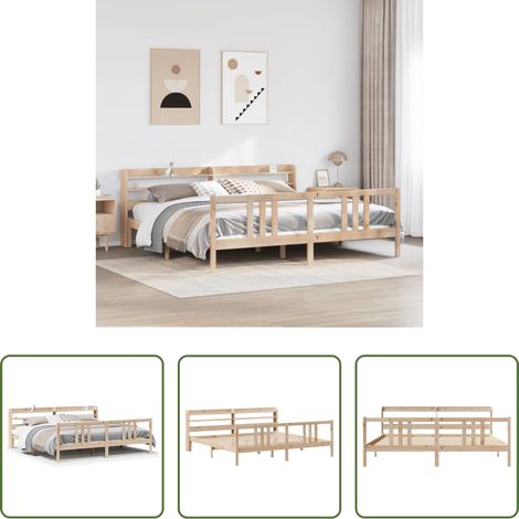 Cadre de lit - Cadre de lit avec tête de lit sans matelas 200x200 cm (1/5)