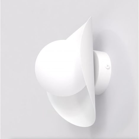 Lampada da parete Fiero in acciaio bianco opaco