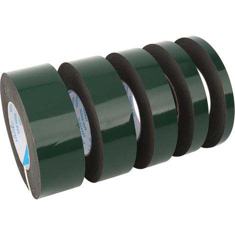Rotolo da 10 m di nastro biadesivo in schiuma nera, ultraresistente e impermeabile. (1/5)
