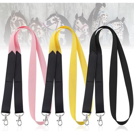 Licol Cheval Hobby Horse Accessoire 3 Paires Bridon de Cheval Accessoires Rênes pour Cheval de Loisir 120 cm Bride de Cheval en Tricot Rênes Longues avec Mousqueton (3 Couleurs) (1/5)