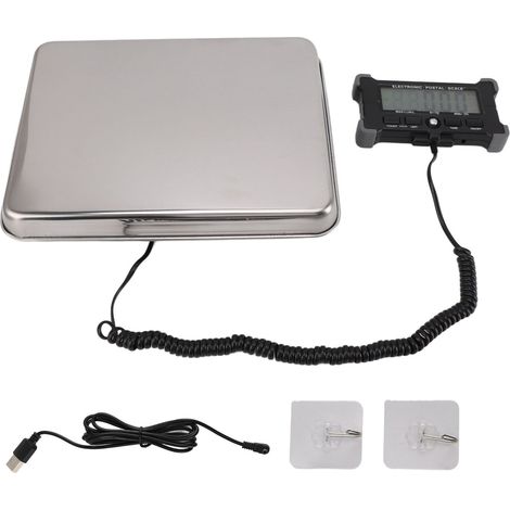 Balance postale numérique en acier inoxydable avec grand écran LCD HD rétroéclairé vert, capacité 120 kg / 10 g. (1/5)