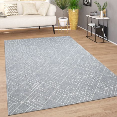 Paco Home Tapis Intérieur & Extérieur Tapis Cuisine Balcon Moderne Scandinave Diamant Gris 60x110 cm (1/5)