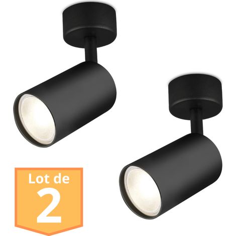 Lot de 2 Spots de plafond orientables noir GU10 35W (1/5)