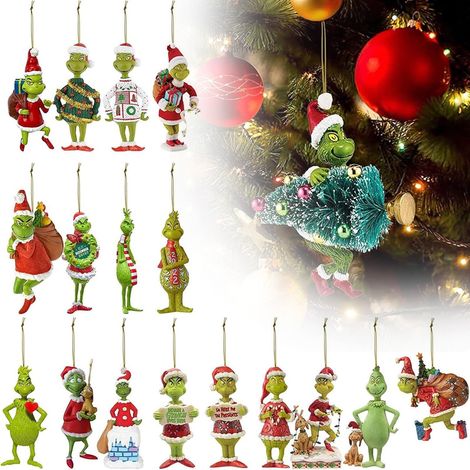 Ornement De Noël - Pendentif En Résine Pour Arbre De Noël - Décoration Intérieure Festive - Lot De 18 Pièces (1/5)
