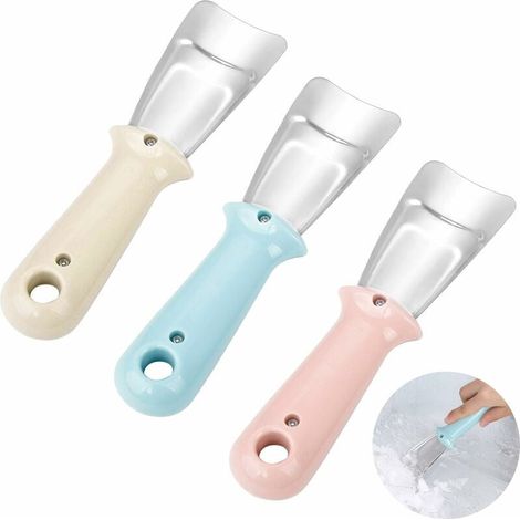 Grattoir À Glace - Acier Inoxydable Et Plastique PP - Pour Réfrigérateur Congélateur Dégivrage Nettoyage - 3 Pièces