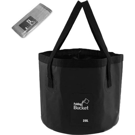 Seau Pliable - 20 L - Bassin Lavage Portable Etanche en PVC Laminé - Pour Camping Randonnée Plage Pêche - 1 Pièce