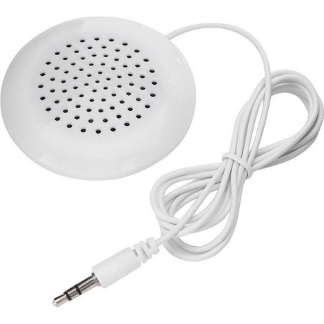 Mini haut-parleur pour téléphone, stéréo extérieur 3,5 mm, pour MP3, MP4, iOS, lecteur CD, blanc. (1/5)