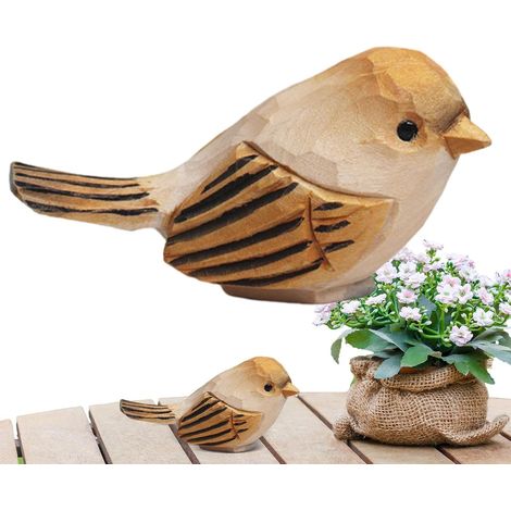 Vogelstatuen Holzfiguren rustikale Vogel Skulpturen Natur
