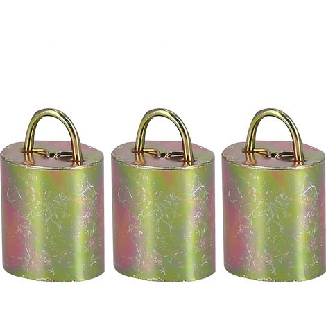 Set di 3 campanelli per bestiame in lega – spessi – antifurto – per bovini/cavalli/pecore – per fattoria all'aperto – 5