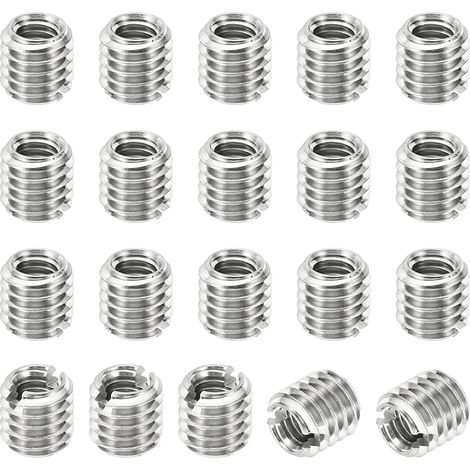 Filetage Adaptateurs Manchon Réducteur Écrou Insert Fileté Metal, 20 pcs M6x1 Mâle à M4x0,7 Femelle Réparation Insérer Écrou Vis Réducteur Inox Acier Attache 6mm (1/5)