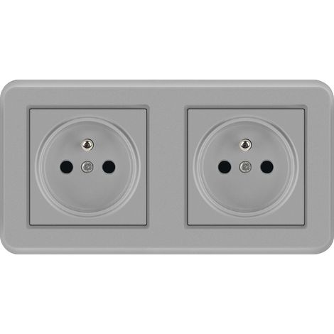 Prise française 16A prise européenne type 82 prise murale encastrée pc peinture gris 8.28.2 CM (F) (1/2)