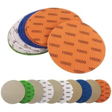 Papier abrasif rond 25ps, meulage sec humide et humide, meule auto-meuleuse pour ponceuse électrique grains 3000/4000/5000/7000/10000 (1/5)