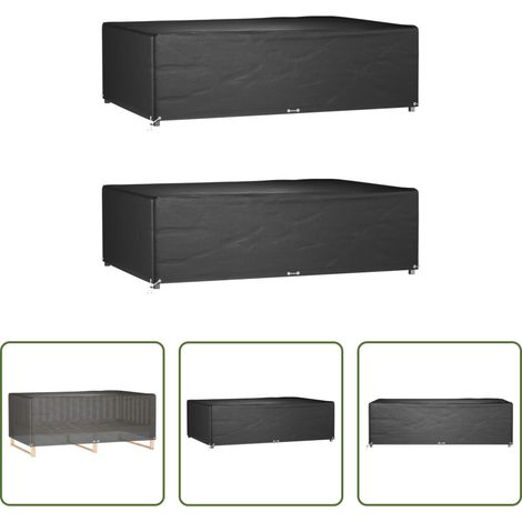 Rattanmöbel schützen - Gartenmöbel-Abdeckungen 2 Stk. 12 Ösen 227x152x65 cm Rechteckig (1/5)