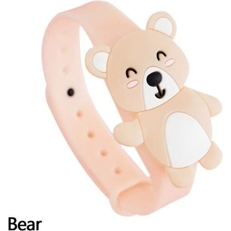 Ours - Bracelets Répulsifs Anti-moustiques Pour Enfants, En Silicone, Mignon, Dessin Animé, Tueur D'insectes,