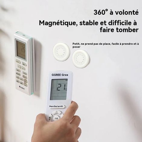 Support magnétique adhésif mural sans perçage pour télécommandes et petits appareils électriques, rangement organisé pour salle de séjour cuisine et bureau（2 pièces） (1/4)