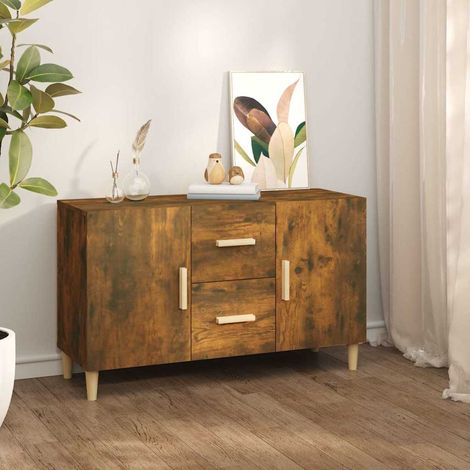 vidaXL Sideboard Smoked Oak 100x36x60 cm Engineered Wood (1/5)