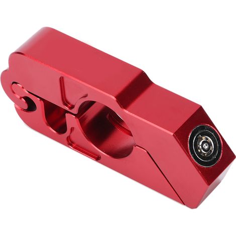 Poignée de frein moto CNC universelle en alliage d'aluminium, antivol, verrou de guidon rouge (1/3)