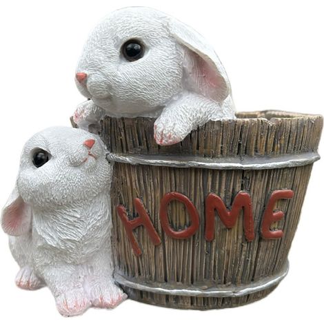 Jardinière lapin blanc – Succulentes – Décoration – Original – Mignon – Charmant – Durable – Pratique – Cadeau (1/4)