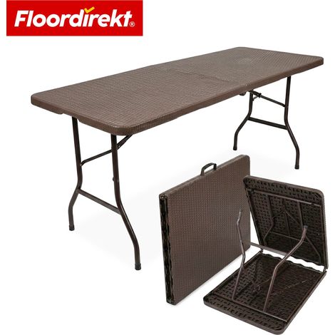 Gartentisch Miyako Wetterfester Klapptisch 183×75 cm Faltbar mit Tragegriff für Garten, Terrasse & Events