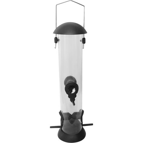 Mangeoire suspendue pour oiseaux, tube décoratif avec 4 ouvertures pour attirer les oiseaux dans le jardin (1/5)