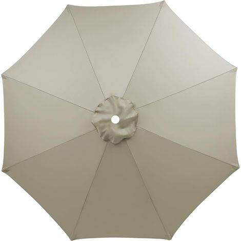 Housse de remplacement pour parasol de terrasse à 8 baleines de 2,7 m, housse de protection UV, toile de parasol couleur camel (1/4)