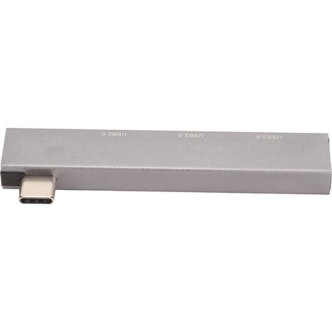 Station d'accueil 3 en 1 Type C vers USB 3.0, 2 USB 2.0, haut débit 5 Gbit/s, mini station d'accueil en alliage d'aluminium (1/5)