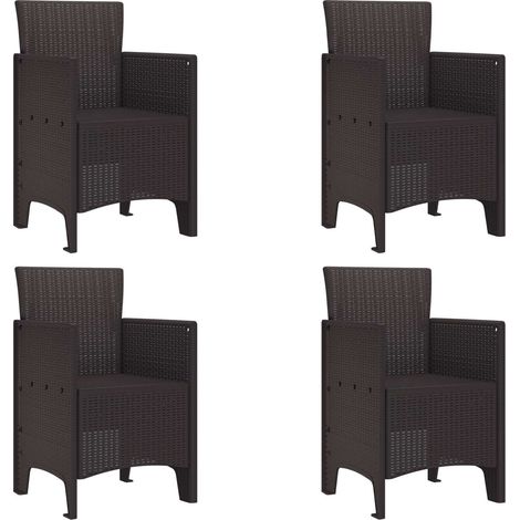 Gartenstuhl mit Kissen 4 pcs Braun 53 x 49 x 85 cm Polypropylen (1/5)