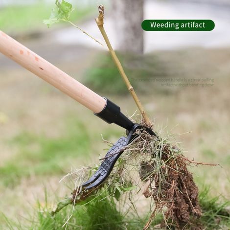 Anti-Ermüdungs-Handwerkzeug für stehendes Unkrautjäten, Gartenwurzelzieher, schwarz, 1 Stück, Blisterverpackung (1/5)