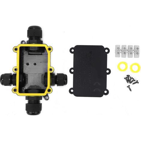 Anschlussdose, T100 450VAC 24A UL94V-2 IP68 Wasserdichter Kunststoff 4m Unterwasser-Elektronikanschlussgehäuse Verdrahtungsverbinder Kabelverbinder Externe Netzkabel-Anschlusskästen (4-fach) (1/5)
