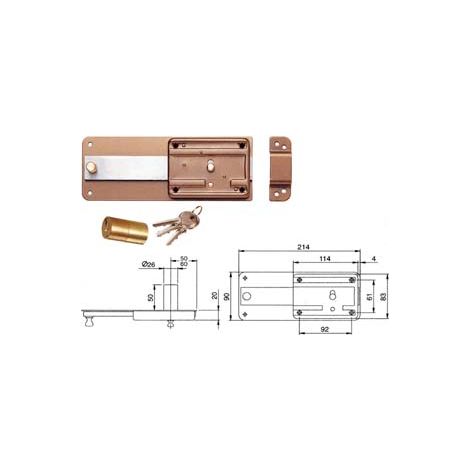 FERROGLIETTO P/FERRO CATENACCIO 6 MANDATE CON CILINDRO FISSO 3106- - mm.50 (310604500) - 2 pezzi ISEO