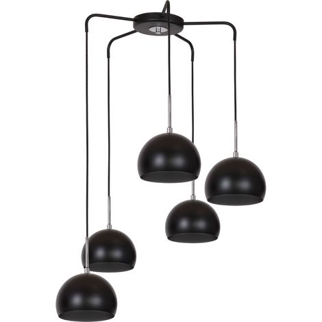 Suspension métal Cool noire/chrome Ø59 5xE27 Luminex