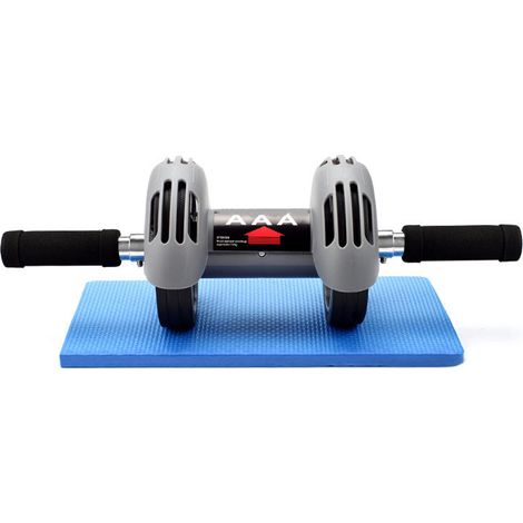 Rouleau Abdominal Double Automatique - Équipement de Fitness pour Abdos Hommes et Femmes, Intérieur/Extérieur, Gris